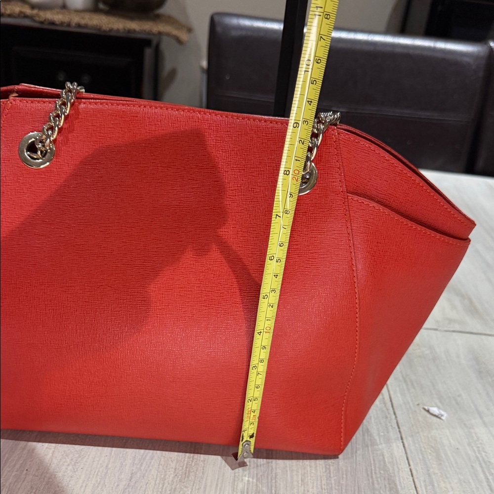 Furla Vibrant Red Tote with Gold Accents-NWOT Condition - Picture 14 of 15